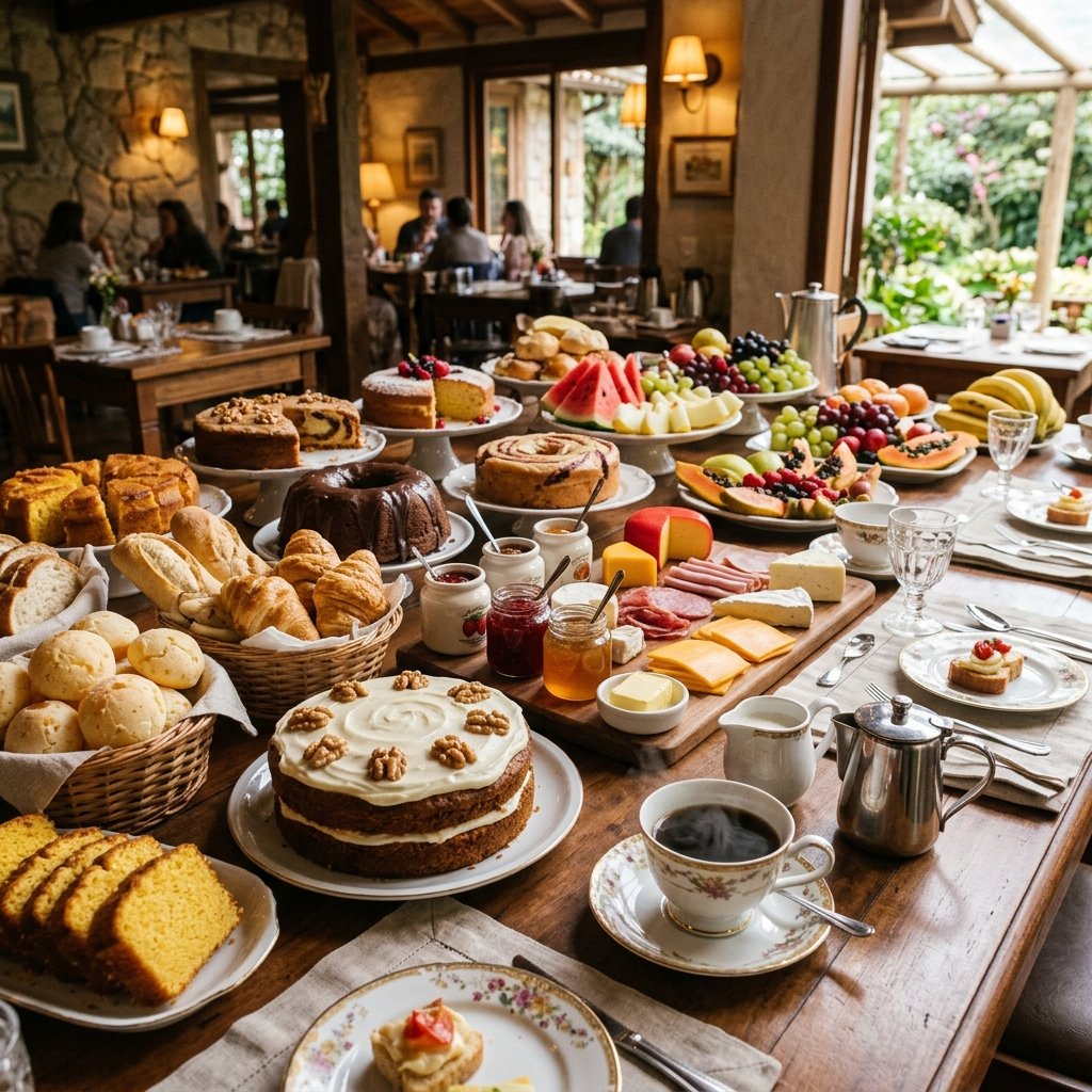 Mesa de Café Colonial Abundante